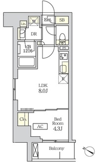 コスモグラシア新宿西早稲田の間取図