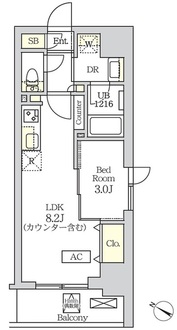 コスモグラシア新宿西早稲田の間取図