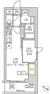 コスモグラシア新宿西早稲田の間取図