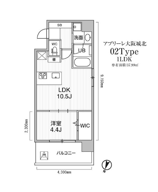 アプリーレ大阪城北の間取図