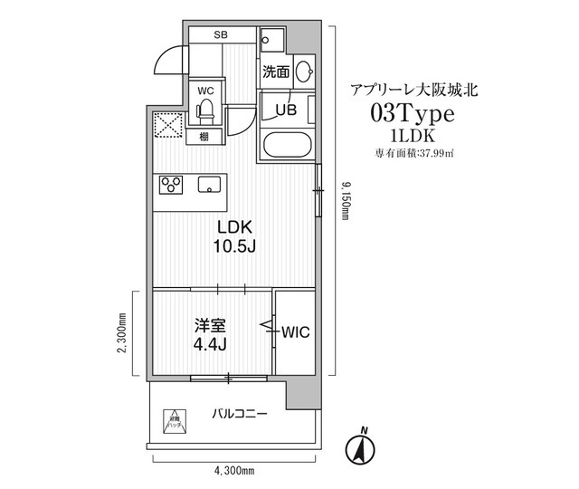 アプリーレ大阪城北の間取図