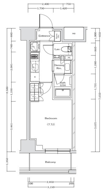 ザ・パークハビオ江坂公園の間取図