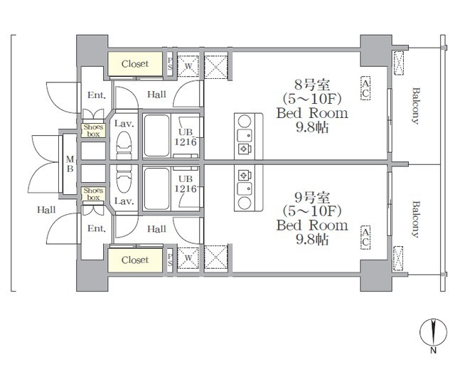 ＴＨＥ　ＭＵＴＵＡＬ　江坂の間取図