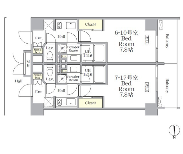 THE MUTUAL 江坂の間取図