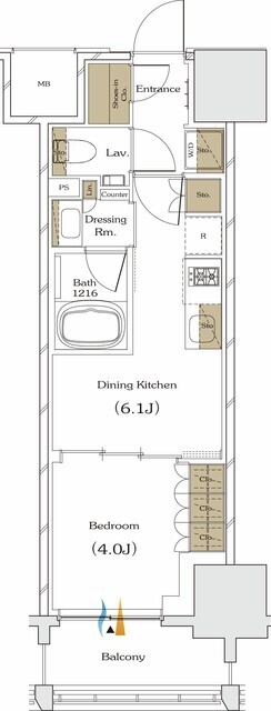 ザ・パークハビオ谷町六丁目クロスの間取図