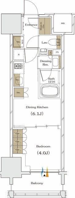 ザ・パークハビオ谷町六丁目クロスの間取図