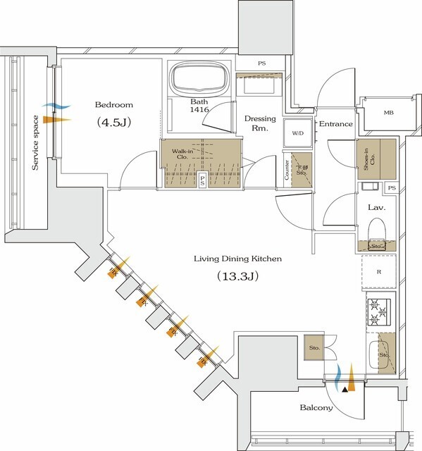 ザ・パークハビオ谷町六丁目クロスの間取図