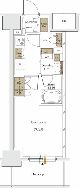ザ・パークハビオ谷町六丁目テラスの間取図
