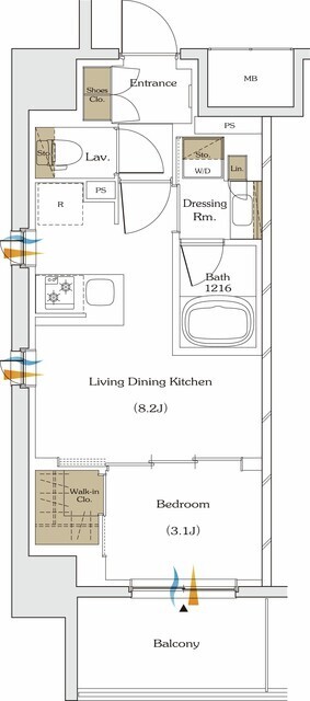 ザ・パークハビオ谷町六丁目テラスの間取図