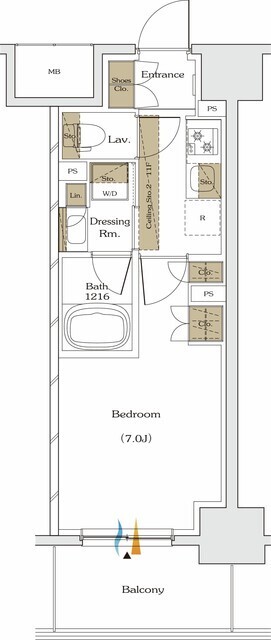 ザ・パークハビオ谷町六丁目テラスの間取図