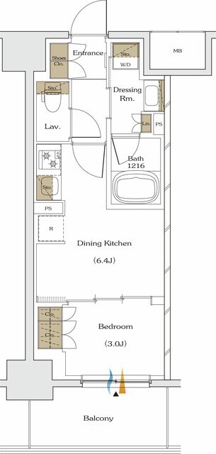 ザ・パークハビオ谷町六丁目テラスの間取図