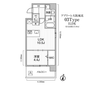 アプリーレ大阪城北の間取図