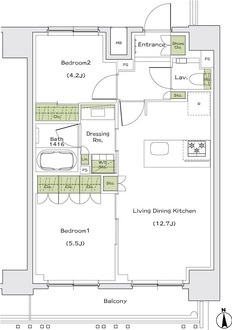 ザ・パークハビオ同心の間取図