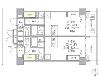 ＴＨＥ　ＭＵＴＵＡＬ　江坂の間取図