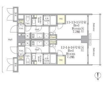 ＴＨＥ　ＭＵＴＵＡＬ　江坂の間取図