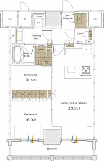 ザ・パークハビオ谷町六丁目クロスの間取図