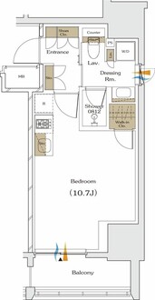 ザ・パークハビオ谷町六丁目クロスの間取図