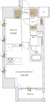 ザ・パークハビオ谷町六丁目クロスの間取図
