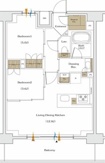 ザ・パークハビオ谷町六丁目テラスの間取図