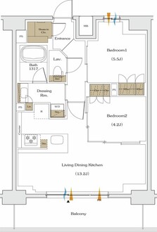 ザ・パークハビオ谷町六丁目テラスの間取図
