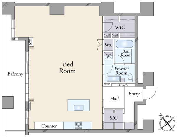 パークタワー勝どきサウスの間取図