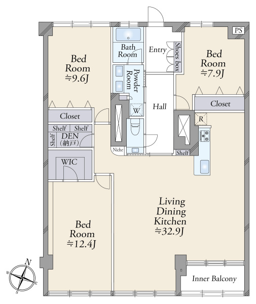 巌ビル（外苑マンション）の間取図