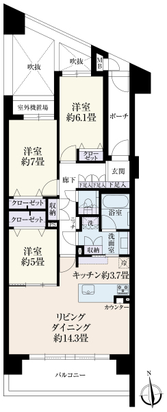ファミールグラン高井戸デュープレックスの間取図