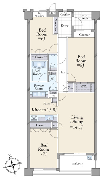 クオス横濱山手の間取図