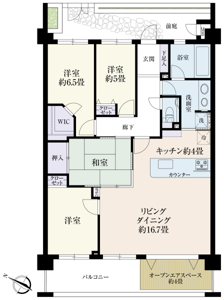 レイディアント上大岡イーストガーデンの間取図