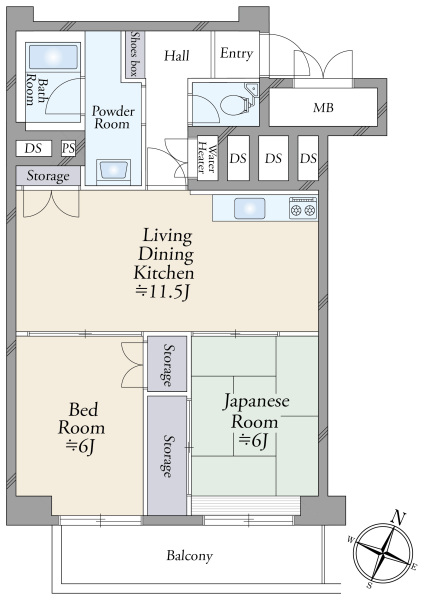 サニーハウス南行徳Ｂ棟の間取図