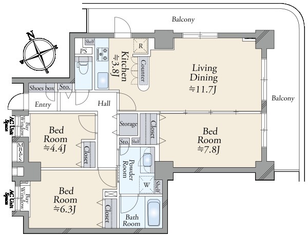 ライオンズステーションタワー松戸の間取図