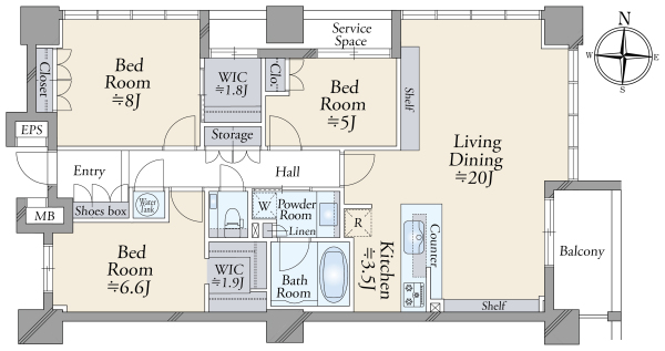 ＢＥＬＩＳＴＡタワー東戸塚の間取図