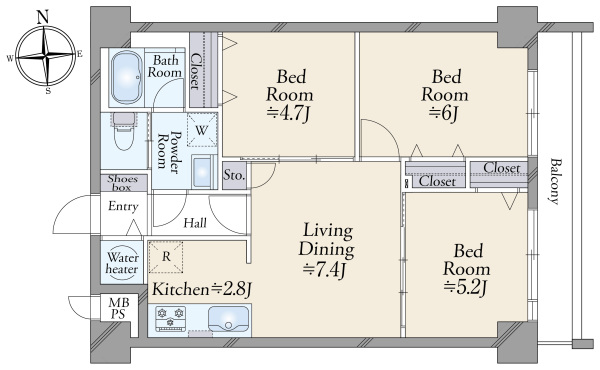 秀和大山レジデンスの間取図