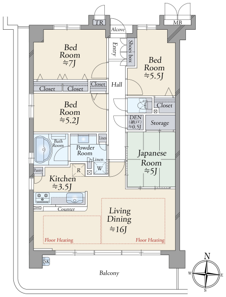 リバーガーデン平野正覚寺の間取図