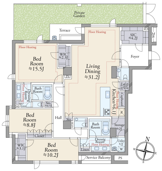 レフィール南麻布の間取図