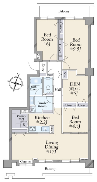 セソール川崎京町ハイライズフォースピア の間取図