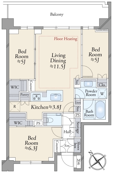 Ｂｒｉｌｌｉａ日吉三丁目の間取図