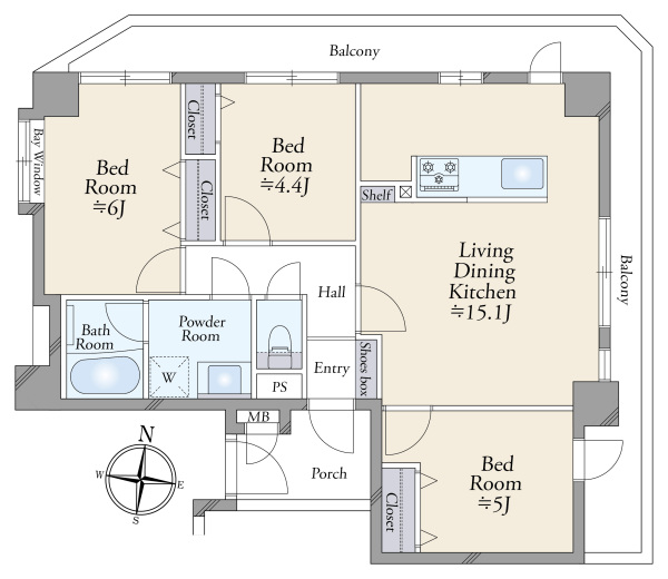 キャッスルマンション亀戸立花弐番館の間取図