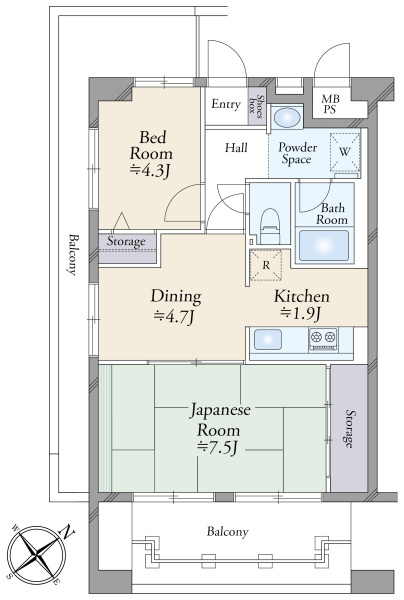ペアパレス上池台Ｎｏ．１の間取図