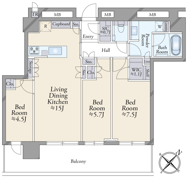 ＭＩＤ　ＴＯＷＥＲ　ＧＲＡＮＤの間取図