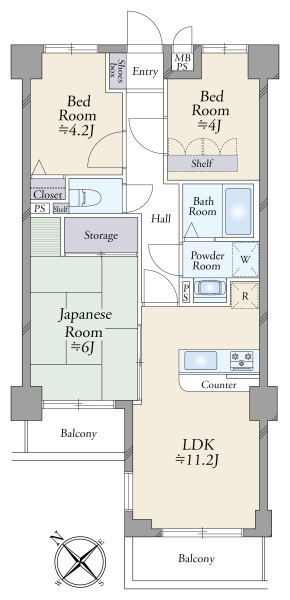 セザール月島の間取図