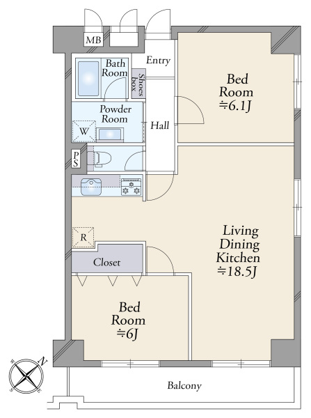 曳舟東ビューハイツの間取図