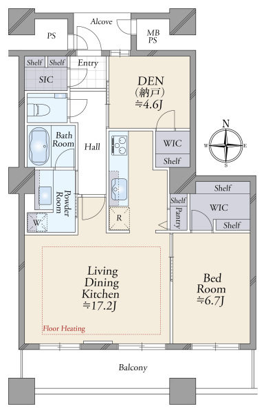 晴海アイランドトリトンスクエアビュータワー１号棟の間取図