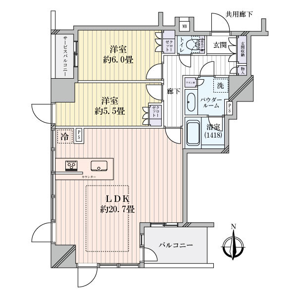 プレサンスレジェンド堺筋本町タワーの間取図