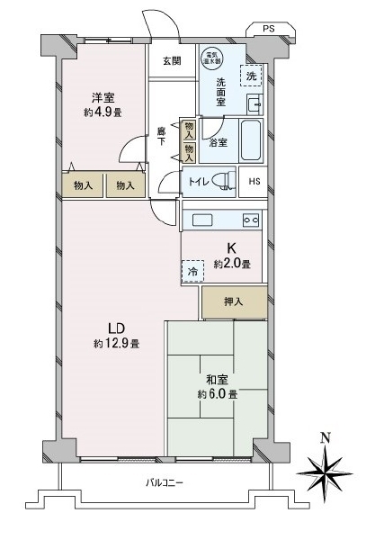 洋伸平野ハイツの間取図