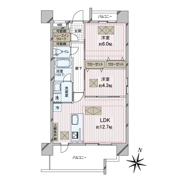 ドルチェヴィータ新梅田の間取図