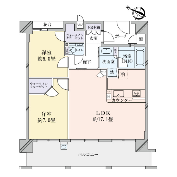 ハーティネス・トアロード中山手の間取図