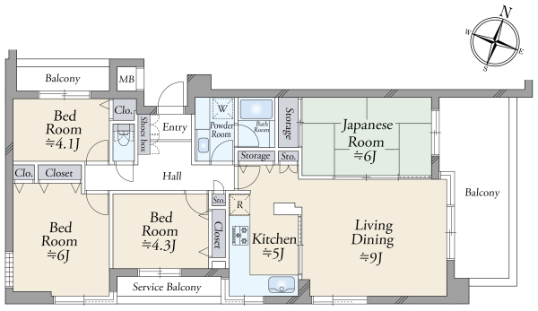 カームコート芦屋の間取図
