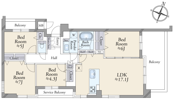 カームコート芦屋の間取図