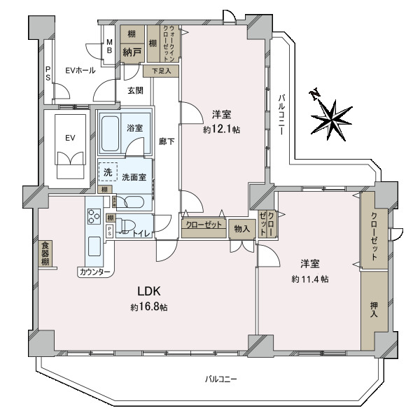 バンベールグラン山手弐番館の間取図